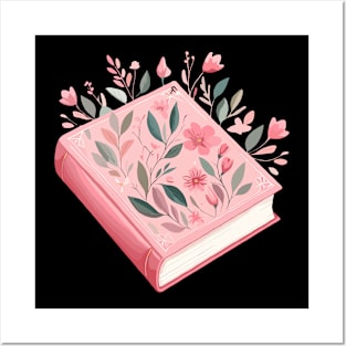 Pink Floral Book Posters and Art